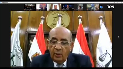 شاهد.. رئيس مجلس الدولة يشارك فى اجتماع المائدة المستديرة الخاصة بنظام إدارة لوحات معلومات المحاكم