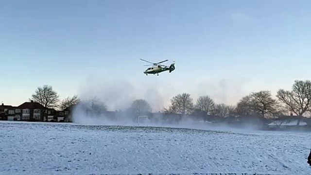 Air ambulance lands in Barnes Park, Sunderland