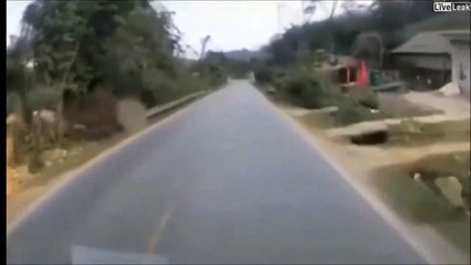 Un bébé venu de nulle part traverse la route, le pire est évité