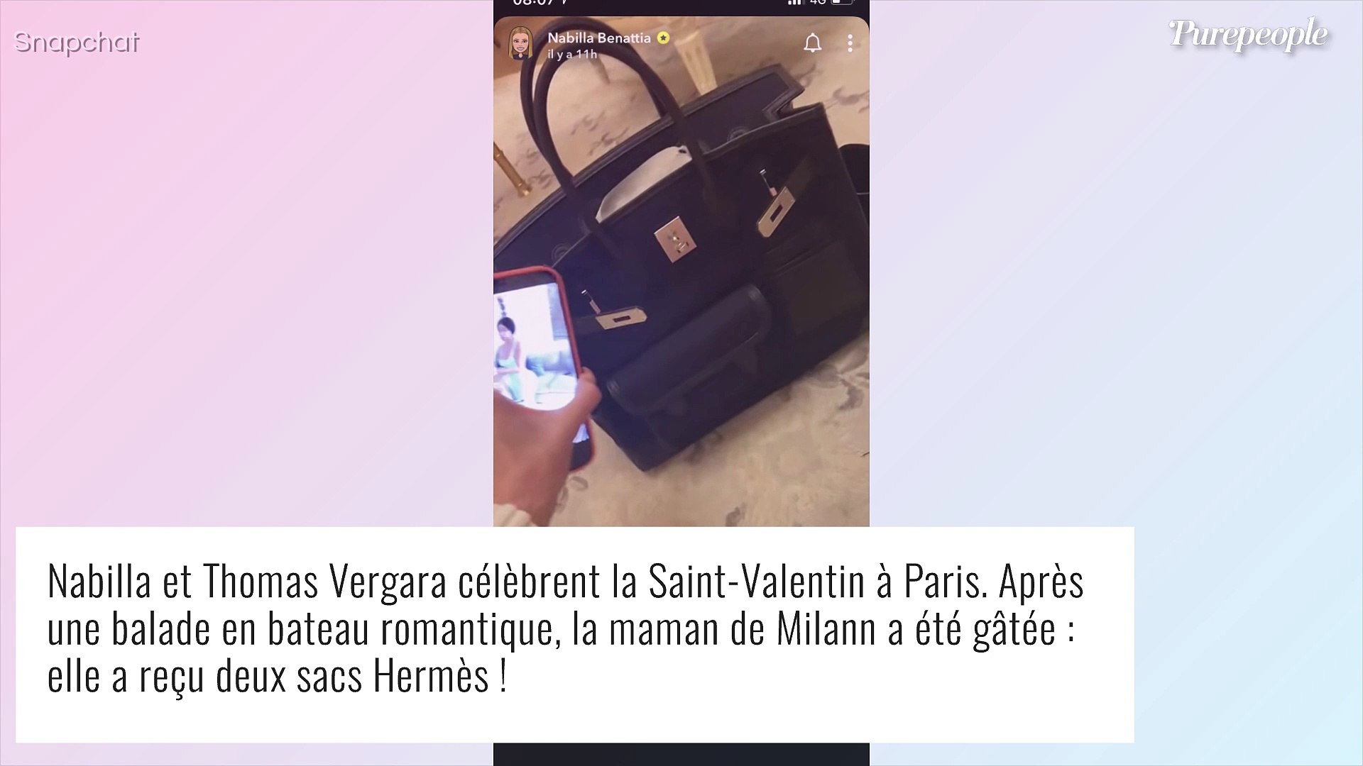 Nabilla : Nouveau sac Hermès très rare et hors de prix, Thomas Vergara l'a  gâtée ! - Vidéo Dailymotion