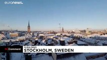 Über den Dächern von Stockholm: Schneeschippen für Fortgeschrittene