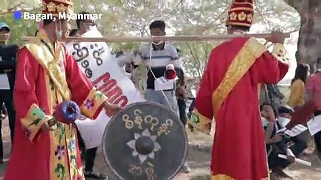 Myanmar protests spread to ancient temples of Bagan