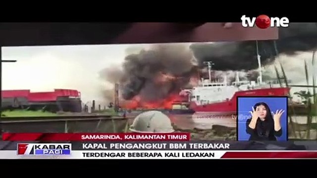 Detik-detik Kapal Pengangkut BBM Meledak