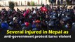 Several injured in Nepal as anti-government protest turns violent