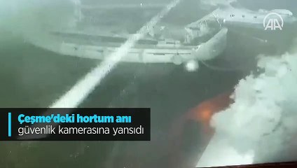 Çeşme'deki hortum anı güvenlik kamerasına yansıdı
