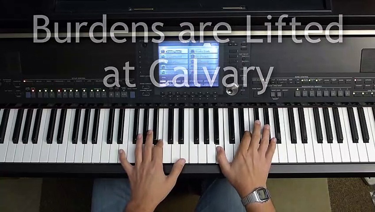 Burdens are Lifted at Calvary - piano instrumental hymn with lyrics