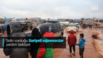 Selin vurduğu Suriyeli sığınmacılar yardım bekliyor