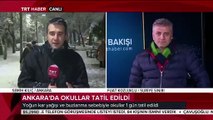 Canlı yayın yapan TRT muhabiri çocukların kar topu saldırısına uğradı