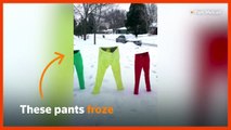 Frozen pants challenge brings color to Minneapolis winter