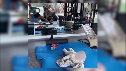 Pilar Rubio entrena con la compañía especial de su hijo Máximo Adriano