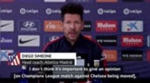 Simeone unfazed at Chelsea Champions League fixture move