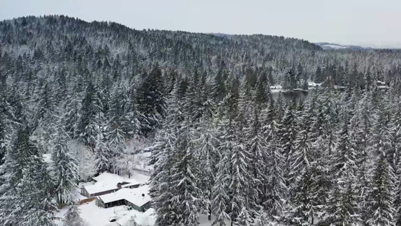 Snow begins falling in Washington State