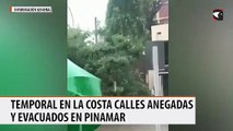 Temporal en la Costa calles anegadas y evacuados en Pinamar