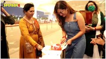 Rashami Desai celebrates her birthday at the Airport before flying off to Chandigarh | SpotboyE