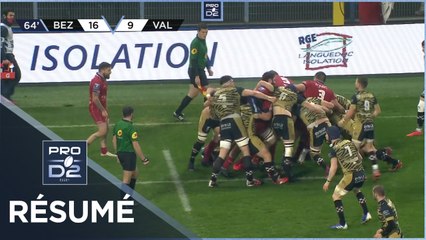 PRO D2 - Résumé AS Béziers Hérault-Valence Romans Drôme Rugby: 19-9 - J19 - Saison 2020/2021