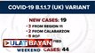 19 bagong kaso ng UK COVID-19 variant, naitala ng DOH sa PHL; DOH, pinawi ang pangamba hinggil sa pagtaas ng kaso ng UK variant