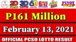 Lotto Result Today 9pm Feb 13 2021 6/55 6/42 6D Swertres Ez2 PCSO