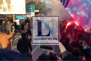 I tifosi a Formello alla vigilia di Inter Lazio - Arrivo pullman Lazio