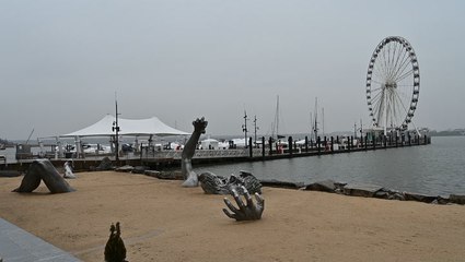 Freezing rain at the harbor
