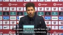 Simeone happy with defensively strong Suarez