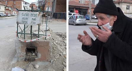 Yol ortasında türbeyi görenler durup dua ediyor