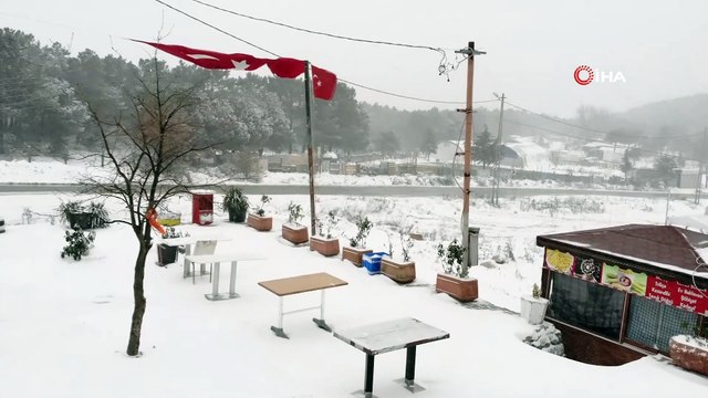 Aydos Ormanı beyaz örtüyle kaplandı