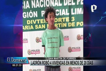 SMP: ‘robocasas’ es capturado en reiteradas veces pero sigue siendo puesto en libertad