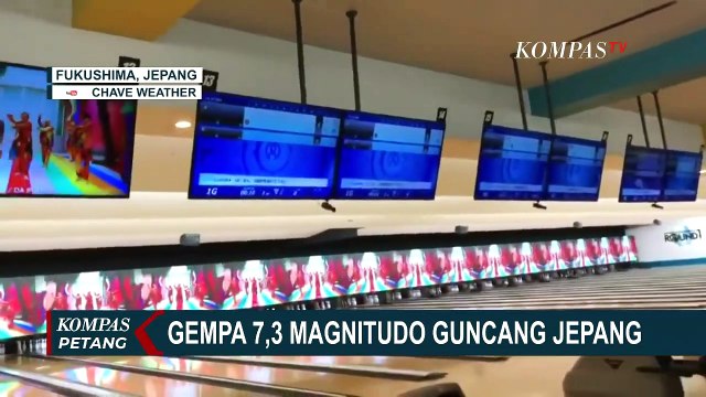 Detik-Detik Gempa 7.3 Magnitudo Guncang Fukushima Jepang