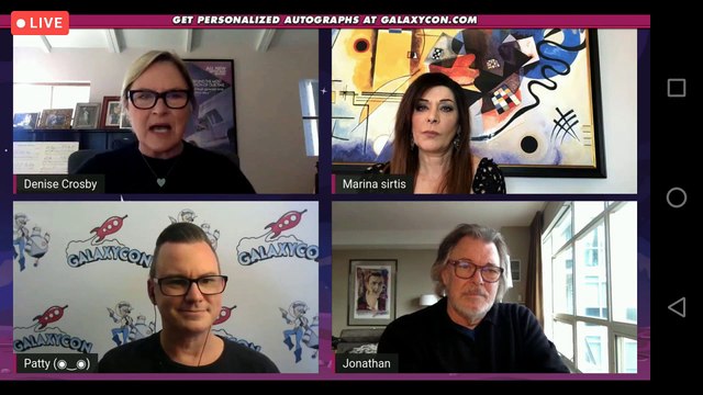 GalaxyCon Live Comic-Con panel Star Trek TNG actors Jonathan Frakes, Denise Crosby and Marina Sirtis, with tribute to Richard Arnold, recorded Jan 2021