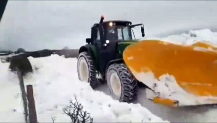 Deep drifts blocked some roads on the North York Moors near Glaisdale