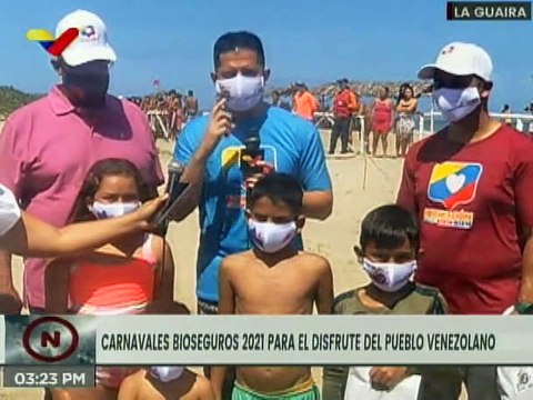 Temporadistas disfrutan en La Guaira de Carnavales Bioseguros