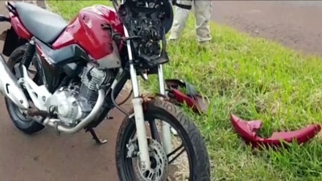 Motociclista fica ferido em acidente na marginal da BR-277