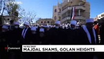 Izrael ellen tüntettek a Golán-fennsíkon élő drúzok