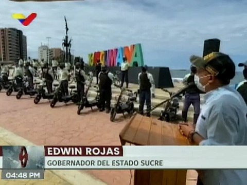 Policía de Cumaná recibe dotación de motos eléctricas y bicicletas