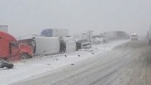 Massive crash snarls traffic on Texas interstate amid icy conditions