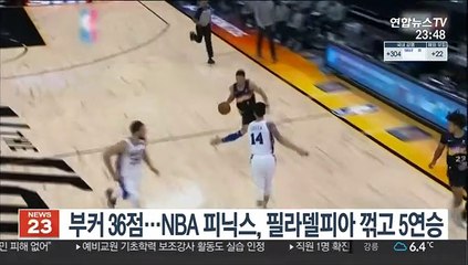 [미 프로농구] 부커 36점…NBA 피닉스, 필라델피아 꺾고 5연승