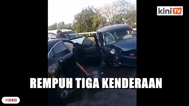 Padah pandu lawan arus, pemandu rempuh tiga kenderaan