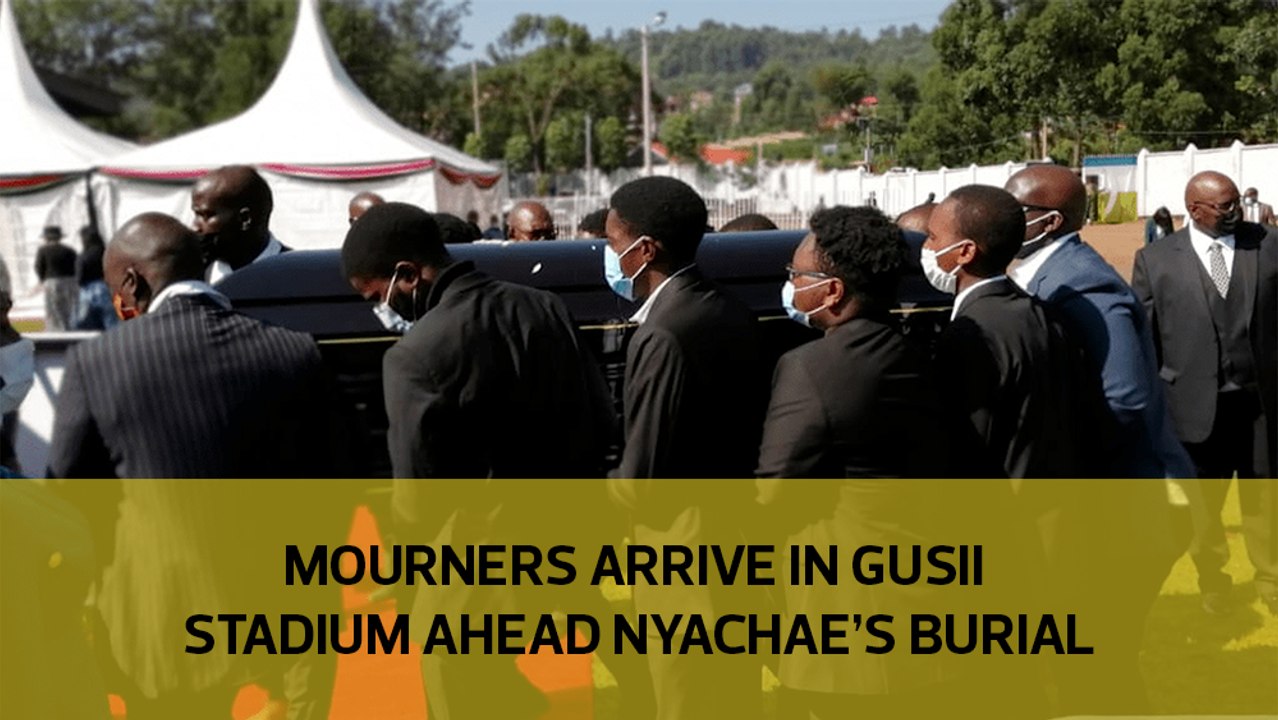 Mourners arrive in Gusii stadium ahead Nyachae's burial