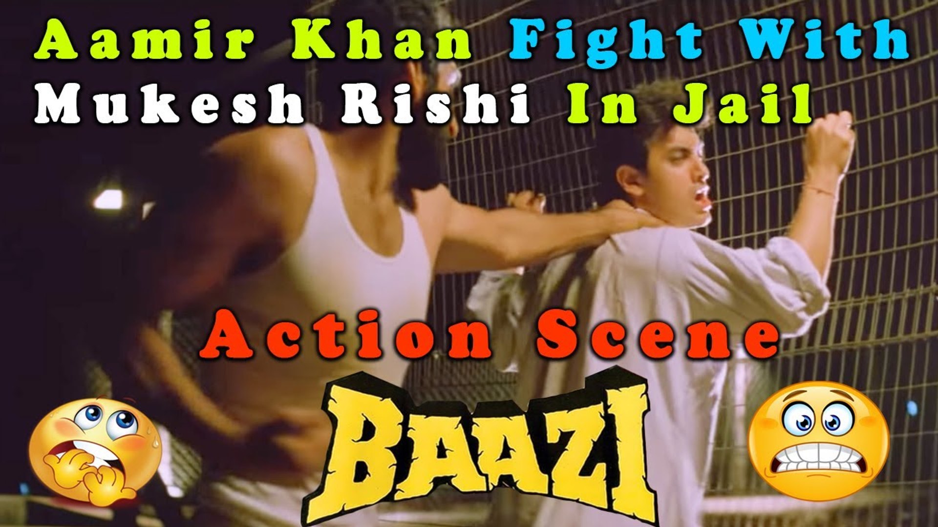 Aamir Khan Fight With Mukesh Rishi In Jail Baazi (1995) Aamir Khan Paresh Rawal Mukesh Rishi Bollywood Movie Action Scene Part 20