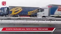 Silivri'de zincirleme kaza; TEM'in İstanbul yönü kapandı