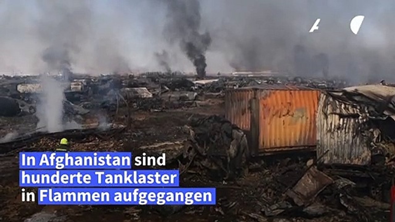 Flammeninferno: Hunderte Tanklaster in Afghanistan zerstört