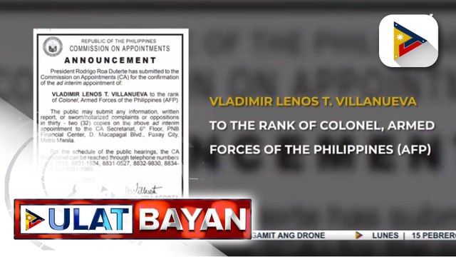 Nominasyon sa mga bagong opisyal sa AFP, kinumpirma ni Pres. #Duterte