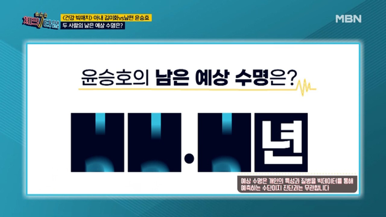 !!건강 빅매치!! 김미화♥윤승호 부부의 남은 예상 수명은?