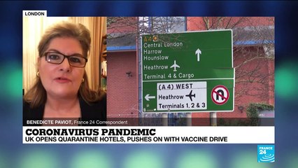 UK opens quarantine hotels, pushes on with vaccine drive