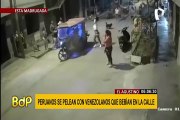 El Agustino: peruanos y venezolanos desatan feroz pelea por beber licor en la calle