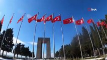 Çanakkale Şehitler Abidesi beyaza büründü