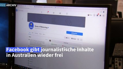Facebook gibt journalistische Inhalte in Australien wieder frei