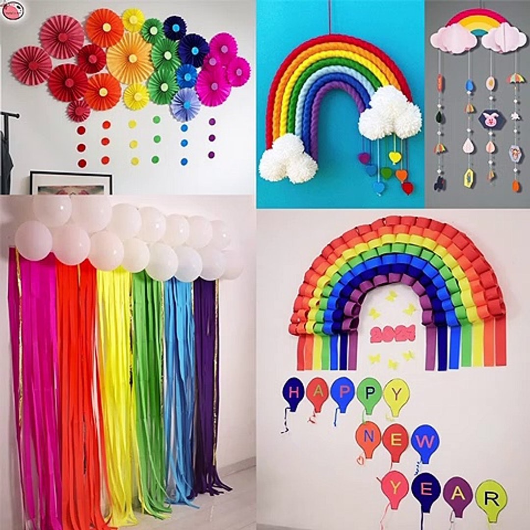 Fun & Cheap! DIY Rainbow Room Decor & Party Decor | Peaceful Nest | With  Rope | Paper Plate - video Dailymotion