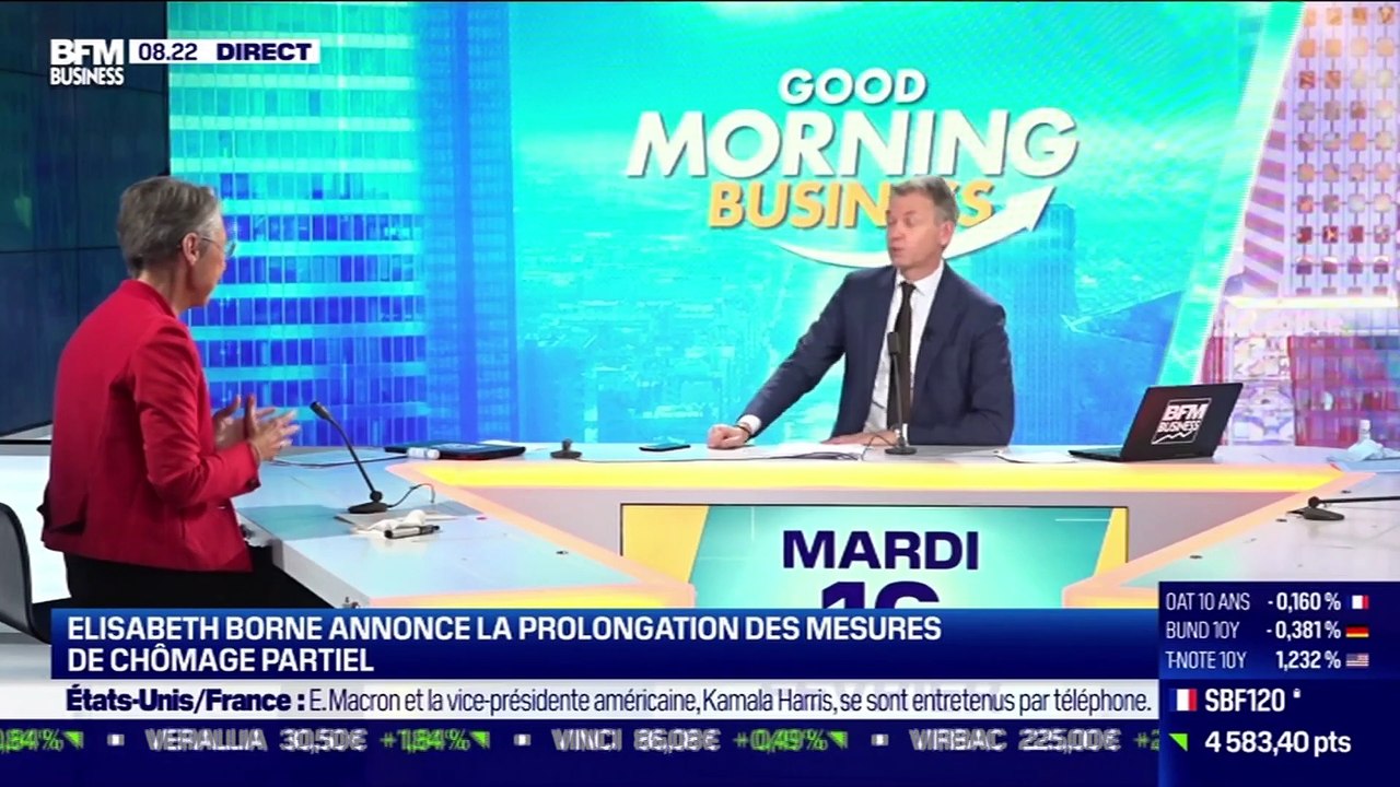Elisabeth Borne (Ministère du Travail): Les mesures de chômage partiel se prolongent - 16/02