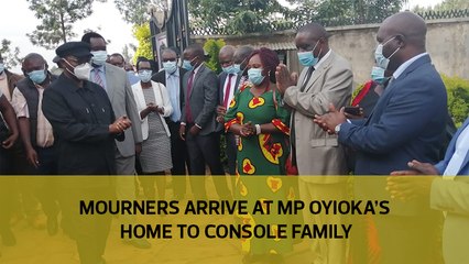 Mourners arrive at MP Oyioka's home to console family